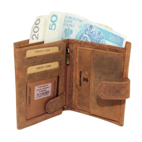 Portfel Męski Skórzany ALWAYS WILD Skóra Licowa Duży Pionowy Z Zapięciem RFID AW-N4L-GHD/5404 BRĄZOWY 13 x 10 x 2 [cm]