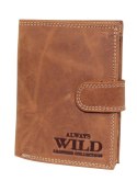 Portfel Męski Skórzany ALWAYS WILD Skóra Licowa Duży Pionowy Z Zapięciem RIFD N4L-CHM 13 x 10 x 2 [cm]
