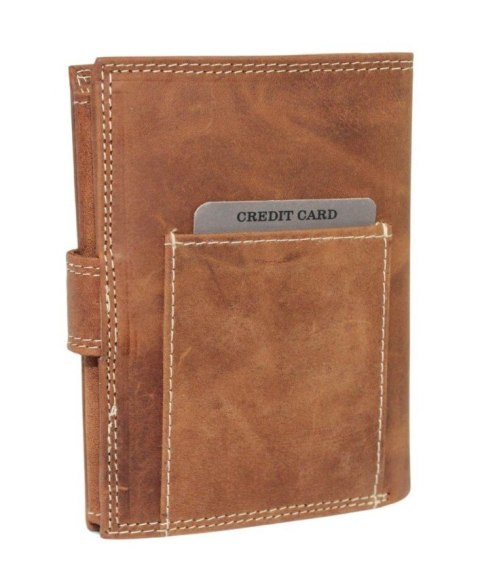 Portfel Męski Skórzany ALWAYS WILD Skóra Licowa Duży Pionowy Z Zapięciem RIFD N4L-CHM 13 x 10 x 2 [cm]