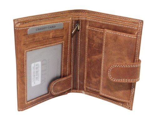 Portfel Męski Skórzany ALWAYS WILD Skóra Licowa Duży Pionowy Z Zapięciem RIFD N4L-CHM 13 x 10 x 2 [cm]