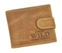 Portfel Męski Skórzany ALWAYS WILD Skóra Licowa Mały Poziomy Z Zapięciem RFID N0035L-CHM/8748 KONIAKOWY 10,5 x 9 x 2 [cm]