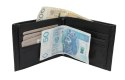 Portfel Męski Skórzany NICOLAS 1602 Skóra Licowa Duży Poziomy Bez Zapięcia Jedno Skrzydełko Suwak na Bilon Spreżyna Na Banknoty