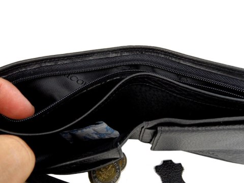 Portfel Męski Skórzany NICOLAS Skóra Licowa Duży Poziomy Z Zapięciem 12 x 10 x 2 [cm]