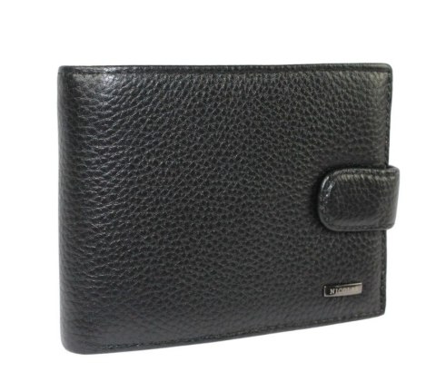 Portfel Męski Skórzany NICOLAS Skóra Licowa Duży Poziomy Z Zapięciem 12 x 10 x 2 [cm]