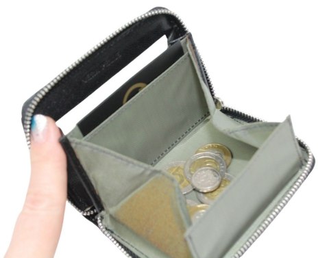 Portfel Skórzany Bułeczka VALENTINI Skóra Licowa Suwak 987 1228 10,5 x 8 x 2 [cm]