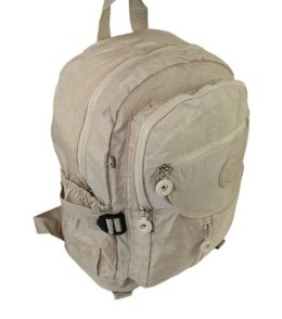 Praktyczny Plecak Materiałowy BAG STREET 2216 ECRU 35 x 26 x 15 cm 