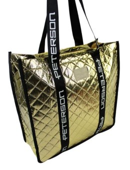 Torebka Damska Materiałowa Peterson PTN RSPV 003 ZŁOTA Na Suwak 40 x 41 x 15 [cm]