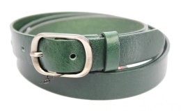 Pasek Damski Skórzany PAS-MAX (PL) Skóra Licowa EXTRA Gładki 30 mm CIEMNY ZIELONY K111