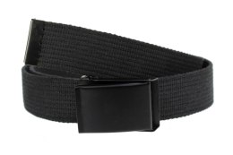 Pasek Parciany PolskaGalanteria Bawełniany PARCIAK 40 mm Z Czarną Klamrą Zatrzaskową Czarny Matowy Szeroki