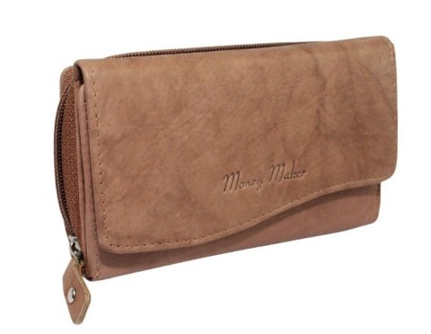 Portfel Damski Skórzany Money Maker 14cm Suwak I Klapka Skóra Naturalna 521B 14,5 x 9 x 3,5 [cm]