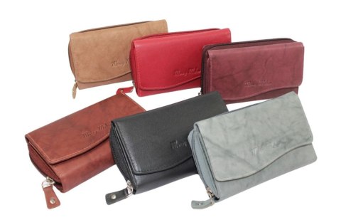 Portfel Damski Skórzany Money Maker 14cm Suwak I Klapka Skóra Naturalna 521B 14,5 x 9 x 3,5 [cm]