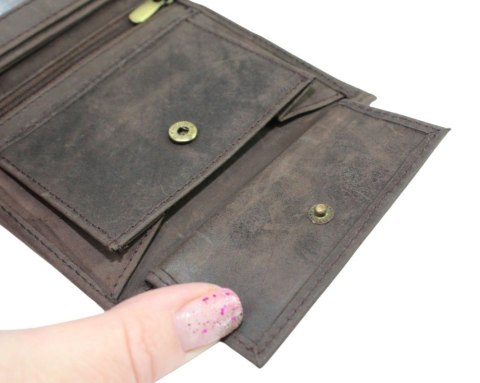 Portfel Męski Polska Galanteria (PL) Skóra Licowa Pionowy Bez Zapięcia Dwa Skrzydełka N992L RFID ,,AMSTAFF,, 13 x 10 x 2 [cm]