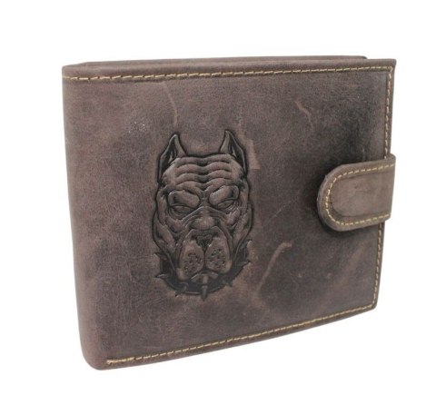 Portfel Męski Skórzany Polska Galanteria (PL) Duży Poziomy Z Zapięciem Dwa Skrzydełka N992L RFID ,,AMSTAF,, 12 x 10 x 3 [cm]