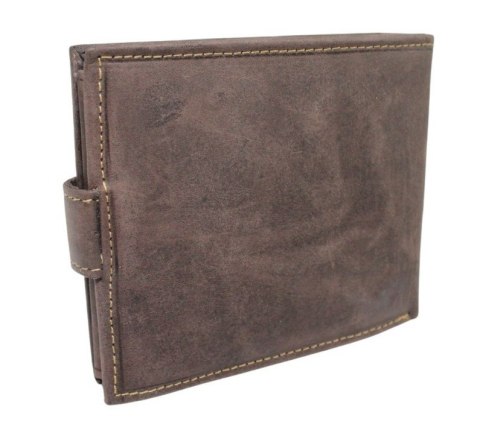 Portfel Męski Skórzany Polska Galanteria (PL) Duży Poziomy Z Zapięciem Dwa Skrzydełka N992L RFID ,,AMSTAF,, 12 x 10 x 3 [cm]