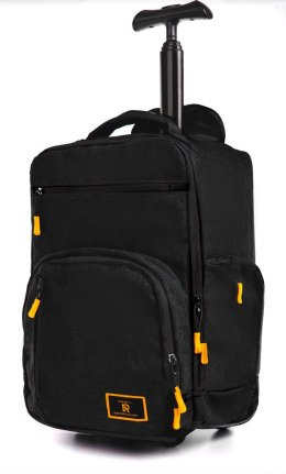 Solidna Poręczna Torba Podróżna Na kółkach Do Samolotu WIZZAIR RGL PL19 CZARNA 40 x 30 x 20 [cm]
