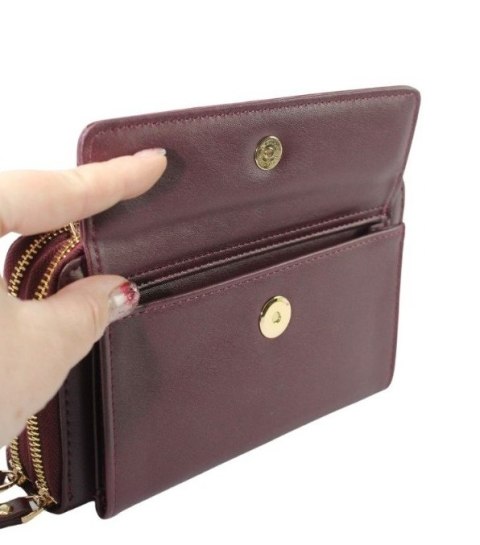 Damski Poziomy Portfel Na Pasku Jennifer Jones z Funkcją Torebki 1126-1 Portfelo-Torebka NIEBIESKI 20 x 11,5 x 6 [cm] 