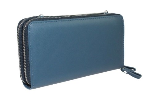 Damski Poziomy Portfel Na Pasku Jennifer Jones z Funkcją Torebki 1126-1 Portfelo-Torebka NIEBIESKI 20 x 11,5 x 6 [cm] 