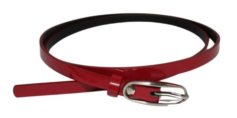 Damski Skórzany Pasek PolskaGalanteria.pl 10 mm Czerwony Lakierowany Ze Srebną Klamrą Damski Skórzany Pasek PolskaGalanteria.pl 10 mm Czerwony Lakierowany Ze Srebną Klamrą