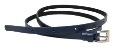 Damski Skórzany Pasek PolskaGalanteria.pl 10 mm GRANATOWY Srebna Klamra