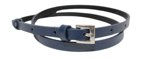 Damski Skórzany Pasek PolskaGalanteria.pl 10 mm GRANATOWY Srebna Klamra Damski Skórzany Pasek PolskaGalanteria.pl 10 mm GRANATOWY Srebna Klamra