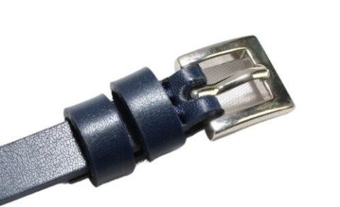 Damski Skórzany Pasek PolskaGalanteria.pl 10 mm GRANATOWY Srebna Klamra Damski Skórzany Pasek PolskaGalanteria.pl 10 mm GRANATOWY Srebna Klamra
