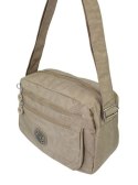 Stylowa Lekka Materiałowa Torba Kresz Wodoodporna Pozioma Średnia Na Ramię Bag Street NR 2245 BEŻOWA 28 x 19 x 12 [cm]