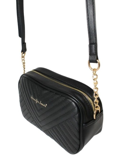 Stylowa Torebka Jennifer Jones Ze Skóry Włoskiej Ekologicznej 3134 CZARNA 14 x 24 x 9 [cm]