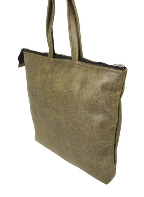Torebka Na Zakupy Antoszczyk (PL) MARTA Ze Skóry Naturalnej Model Duży 41 x 38 x 8 [cm] OLIWKOWY