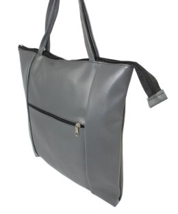 Torebka Na Zakupy Antoszczyk (PL) MARTA Ze Skóry Włoskiej Model Duży 41 x 38 x 8 [cm] SZARY 