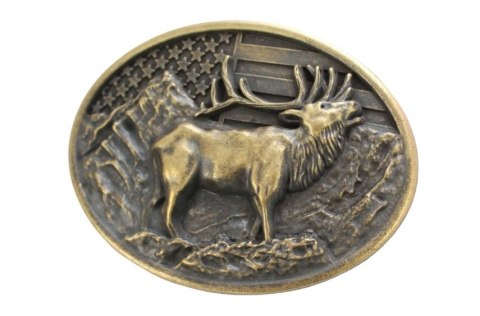 Klamra Bezniklowa Do Paska Sprzączka Pełna Blaszka Z Bolczykiem 40 mm Metalowa Solidna KBOL40/110 "ZŁOTY JELEŃ "