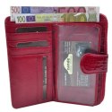 Portfel Damski Skóra Naturalna GREGORIO Duży Z Suwakiem Piórnik Lakierowany FS-116 FIOLETOWY RFID 16,5 x 9 x 3,5 [cm]