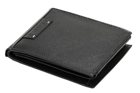 Portfel Męski Polska Galanteria (PL) Skóra Licowa Duży Poziomy Bez Zapięcia RFID N992 CZARNY 13 x 9,5 x 2,5 [cm]