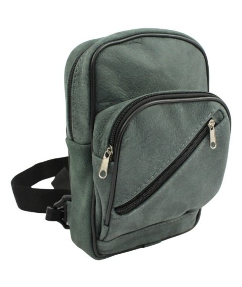 Torba Skórzana Na Ramię Nerka Barkówka Noszona Na Skos GRETOS (PL) MORSKA Praktyczna I Wygodna 27 x 17 x 5 [cm]