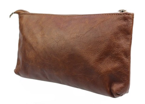 Duża Prosta Saszetka/Kosmetyczka MaGre (PL) DeLuxe Skóra Naturalna Extra Bardzo Wytrzymała 25 x 14cm