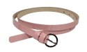 Pasek Damski Skórzany Gładki GRETOS (PL) 15 mm CIEMNY RÓŻOWY LAKIEROWANY