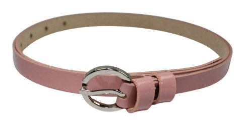 Pasek Damski Skórzany Gładki GRETOS (PL) 15 mm CIEMNY RÓŻOWY LAKIEROWANY