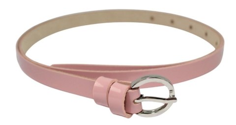 Pasek Damski Skórzany Gładki GRETOS (PL) 15 mm CIEMNY RÓŻOWY LAKIEROWANY