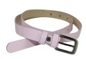 Pasek Damski Skórzany Gładki GRETOS (PL) 15 mm RÓŻOWY LAKIEROWANY
