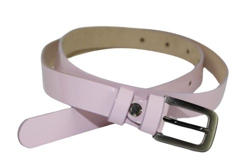 Pasek Damski Skórzany Gładki GRETOS (PL) 15 mm RÓŻOWY LAKIEROWANY
