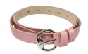 Pasek Damski Skórzany Gładki GRETOS (PL) 20 mm CIEMNY RÓŻOWY LAKIEROWANY