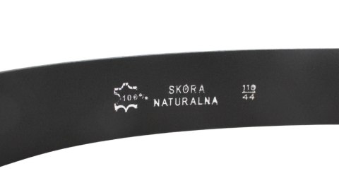 Pasek Męski Skórzany Polska Galanteria (PL) Skóra Licowa EXTRA 40 mm CZARNY Gładki Klamra Tradycyjna (Z ROLKĄ)