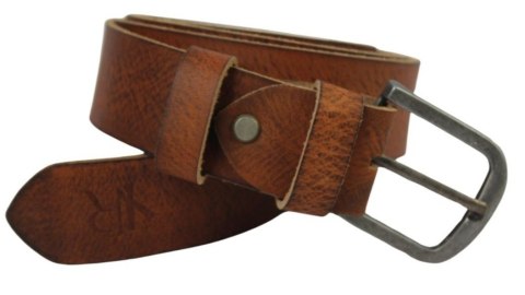 Pasek Męski Skórzany Rovicky (PL) 3422 Skóra Licowa EXTRA 40 mm BRĄZOWY TEKSTURA