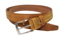 Pasek Skórzany GRETOS (PL) Skóra Licowa EXTRA 35 mm BRĄZOWY PRZECIERANY Gładki Klamra Tradycyjna