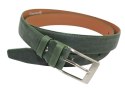 Pasek Skórzany GRETOS (PL) Skóra Licowa EXTRA 35 mm BUTELKOWY ZIELONY Gładki Klamra Tradycyjna