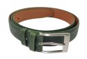 Pasek Skórzany GRETOS (PL) Skóra Licowa EXTRA 35 mm BUTELKOWY ZIELONY Gładki Klamra Tradycyjna