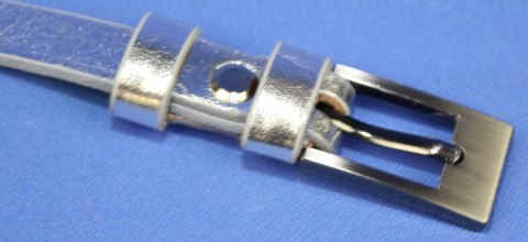 Pasek Skórzany PAS-MAX (PL) Damski Skóra Licowa 15 mm SREBRNY Wąski Pasek Skórzany PAS-MAX (PL) Damski Skóra Licowa 15 mm SREBRNY Wąski
