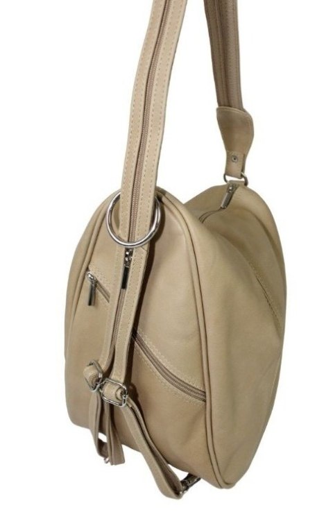 Plecak Skórzany ELKOR (PL) Jowita De Luxe Skóra Naturalna Licowa  CIELISTY Gładka