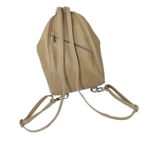 Plecak Skórzany ELKOR (PL) Jowita De Luxe Skóra Naturalna Licowa  CIELISTY Gładka