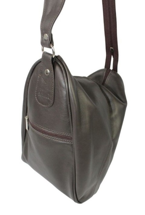 Plecak Skórzany ELKOR (PL) Jowita De Luxe Skóra Naturalna Licowa  CIEMNY CZEKOLADOWY Gładka