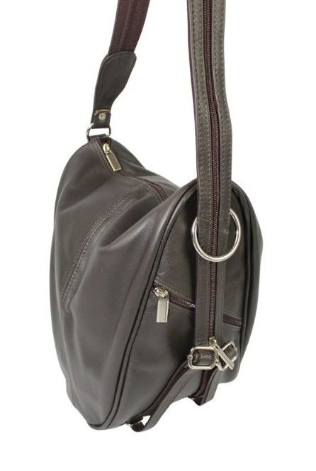 Plecak Skórzany ELKOR (PL) Jowita De Luxe Skóra Naturalna Licowa  CIEMNY CZEKOLADOWY Gładka